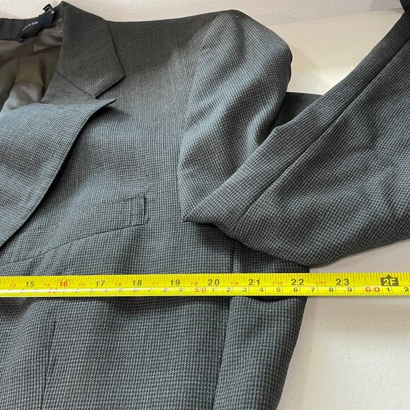 Brooks Brothers Brooks Ease Gray Check Wool Classic Career Blazer Men's 42 R - Picture 11 of 12